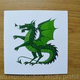Dragon greetings card green