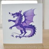 Dragon greetings card purple 