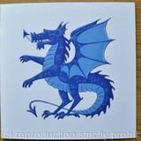 Dragon greetings card blue