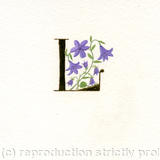 Letter L in 24c gold leaf with purple lilies 