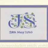 Two letters in blue with bluebells Anniversary Wedding gift