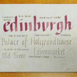 Edinburgh Placemat calligraphy design print.