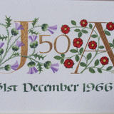 Thistle and Roses Golden Wedding gift