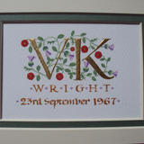 23c gold leaf initials with thistles and roses