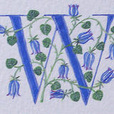 Turquoise W with bluebells