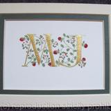 23c gold leaf initials with apples