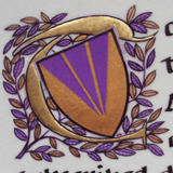 Illuminated initial heading the text on the Consecration Deed for the Scottish Episcopal Bishop of Brechin.