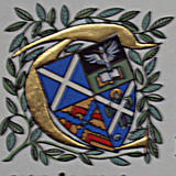 Illuminated initial letter heading the text of the Consecration Deed for the Scottish Episcopal Bishop of St Andrews, Dunkeld and Dunblane.