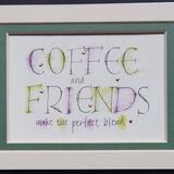 Coffee and Friends giclee print with 23c gold leaf