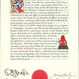 Warrant marking my appointment as Herald Painter to the Lord Lyon King of Arms.