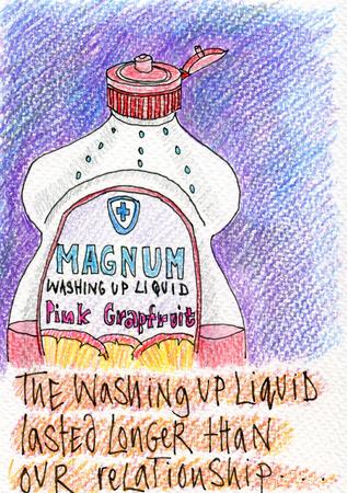 The washing up liquid lasted longer than our relationship