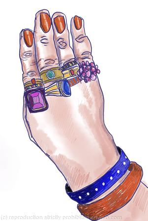 She liked to wear all her rings everyday