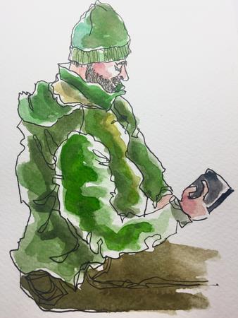 Man in green