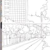 Waiting for the tour bus in Barcelona