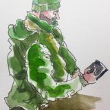 Man in green