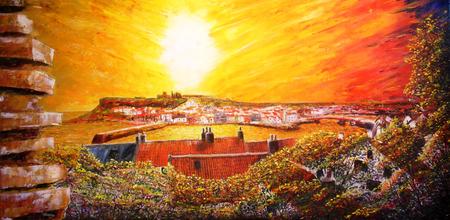 Fiery Whitby Dawn