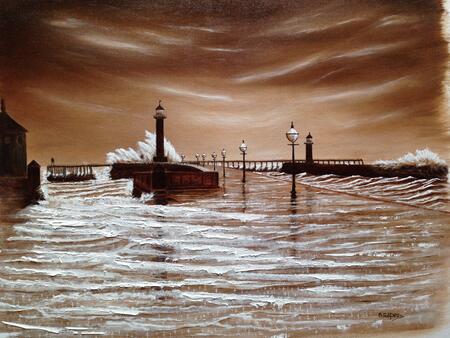 Whitby Piers Storm (Sutcliffe Style)