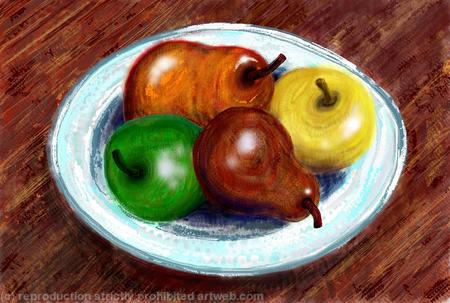 Wooden Fruit on Plate