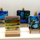Small Square Artworks on Easels