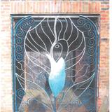 Gates to garden at Kingsley hall, Bow, London E2