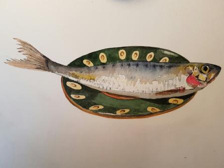 Sardine on a Russian  plate 
