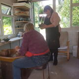 Some happy pottery students!