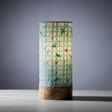 Torquoise net with coloured speckles 4' table lamp