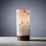 squared lace with coloured specs 4' table lamp