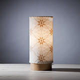 brown floral net 4' table lamp