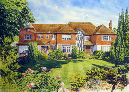 House portrait, Northwood, Hertfordshire
