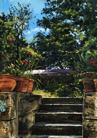 Garden view, hot afternoon.