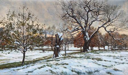 December snowfall. Brockwell Park