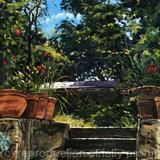 Garden view, hot afternoon.