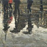 Rain and reflections, Trafalgar Square