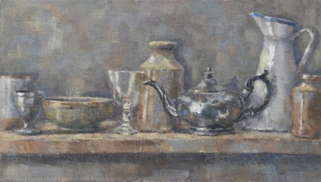 Still Life with a Pewter Teapot