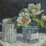 Gardenias with Stripey Mug