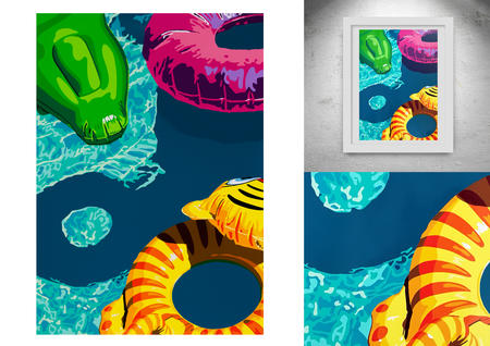 Lilos on Swimming Pool