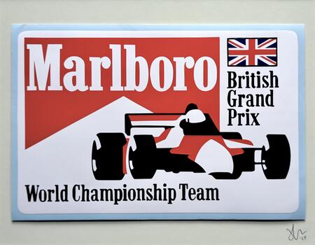 Vinyl (hand-cut) Stickers: Marlboro British GP, detail
