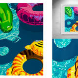 Lilos on Swimming Pool