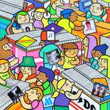 Stacks of wax at the Spin City record emporium