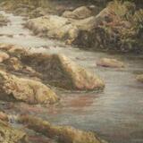 east lyn river  remnants of  rockfall