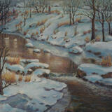 Deep winters  river cutting reeds 