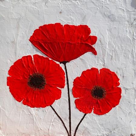 Three Red Poppies