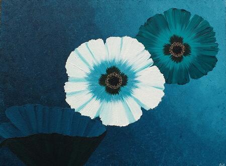 Oriental Poppies in Blue