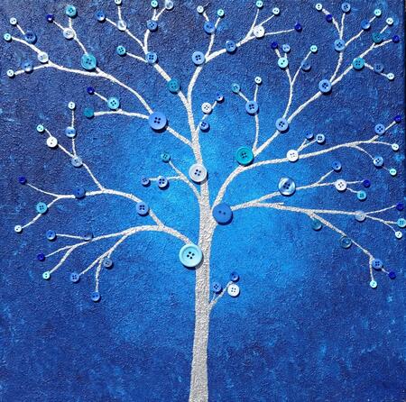 Contemporary Blue Tree