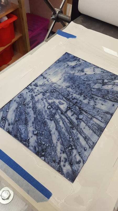 encaustic collograph plate