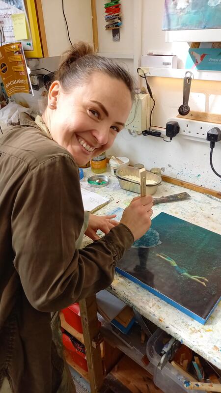 Student busy at work