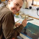 Student busy at work