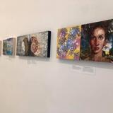 Second diptych from the right. Ammonite