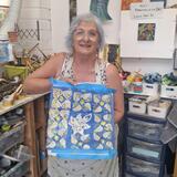 Lyn and her Batik panel